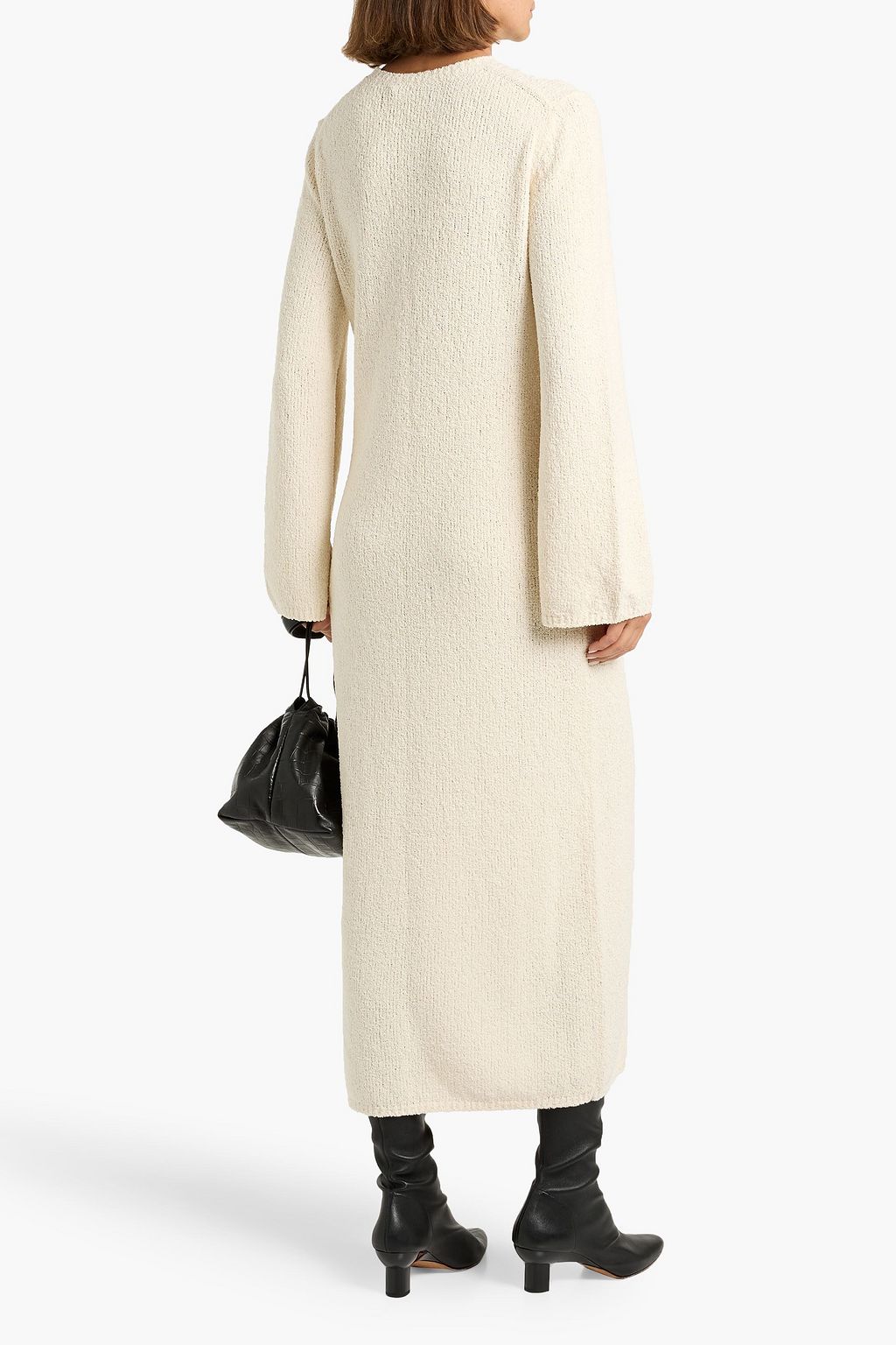 THEORY Bouclé-knit cotton-blend midi dress