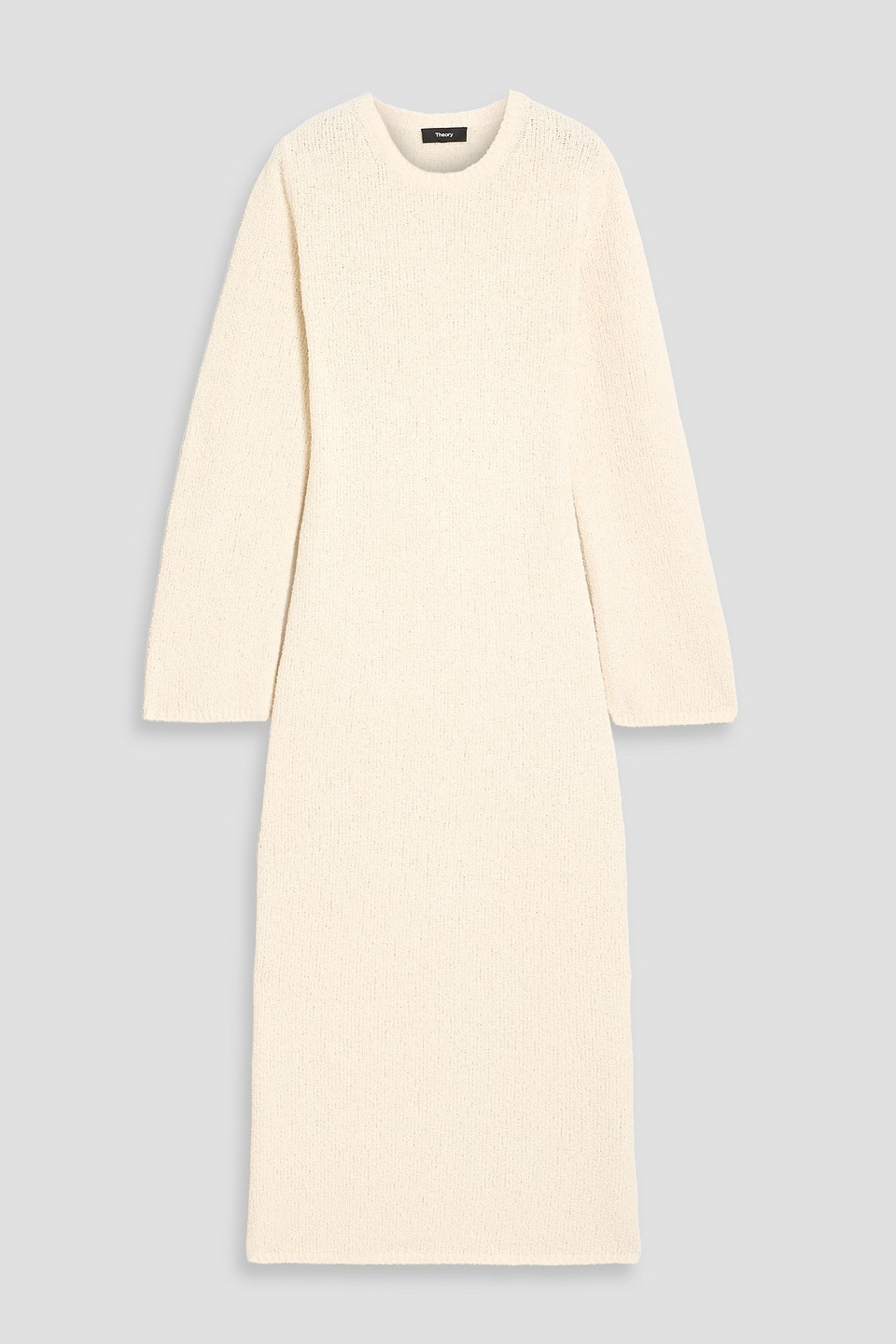 Theory Bouclé-knit Cotton-blend Midi Dress In White