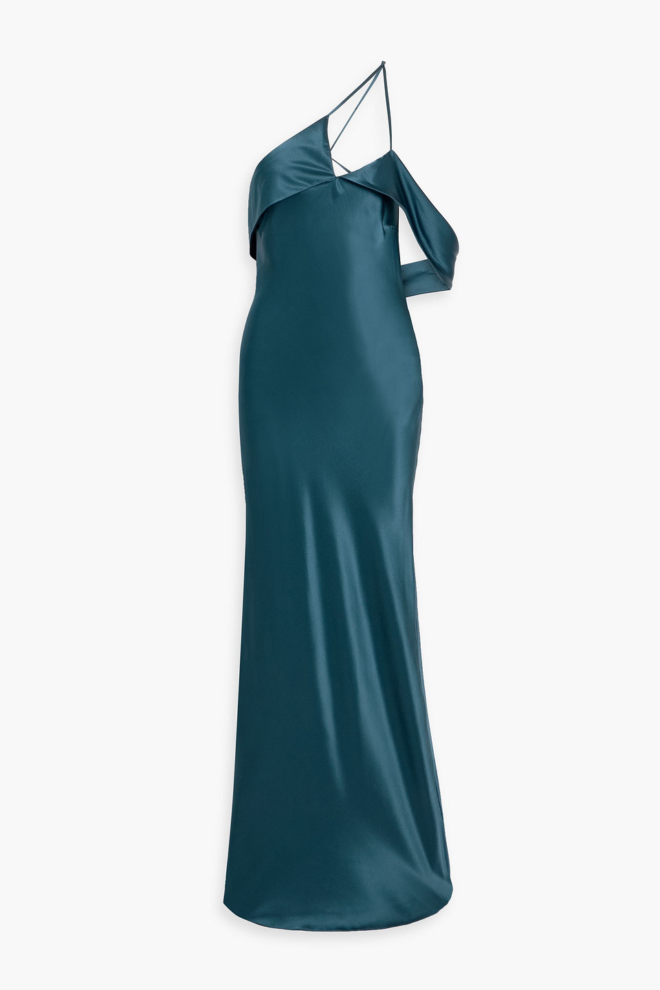 Michelle Mason Draped Silk-satin Gown In Multi