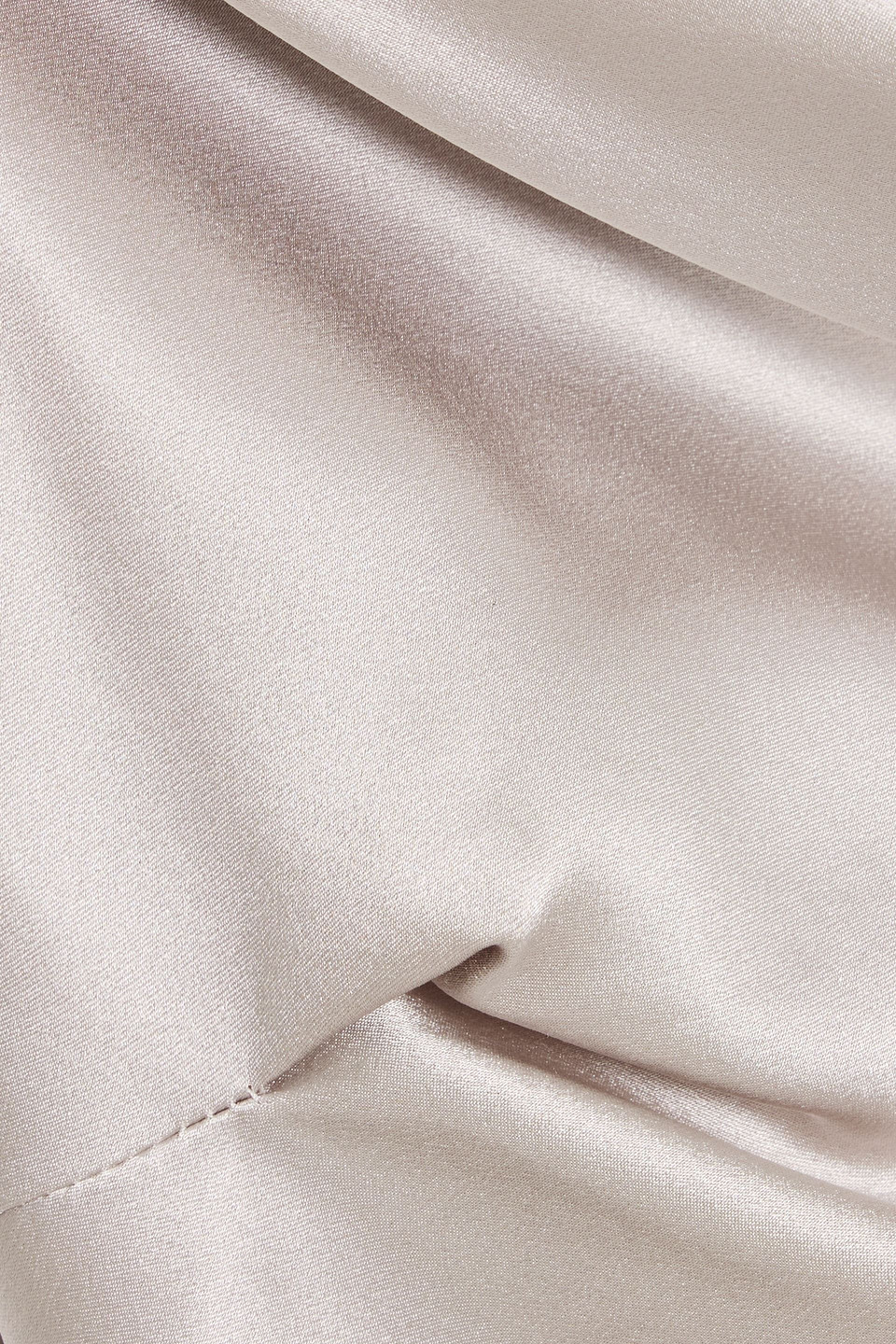 Michelle Mason Draped Silk-satin Camisole In Silver