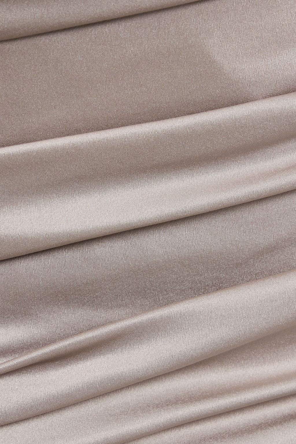 MICHELLE MASON Ruched silk-satin mini skirt