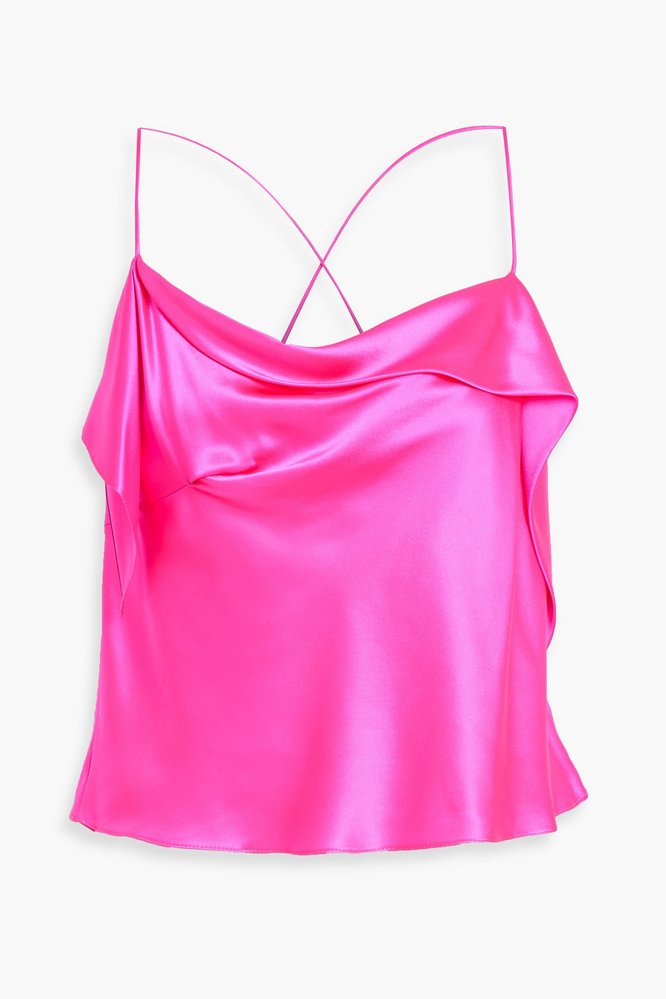 Michelle Mason Draped Silk-satin Camisole In Pink