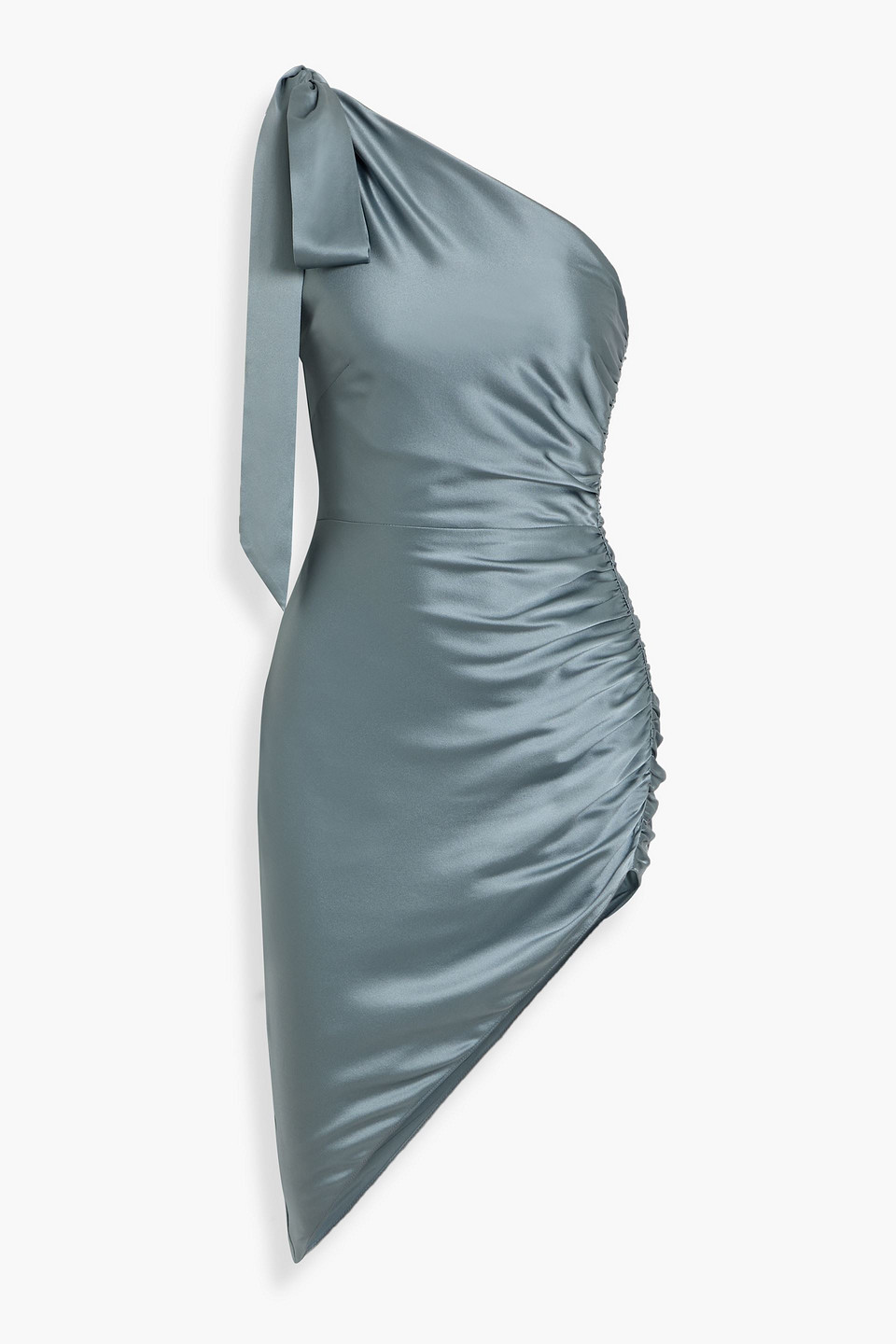 Michelle Mason Asymmetric One-shoulder Silk-satin Dress In Multi