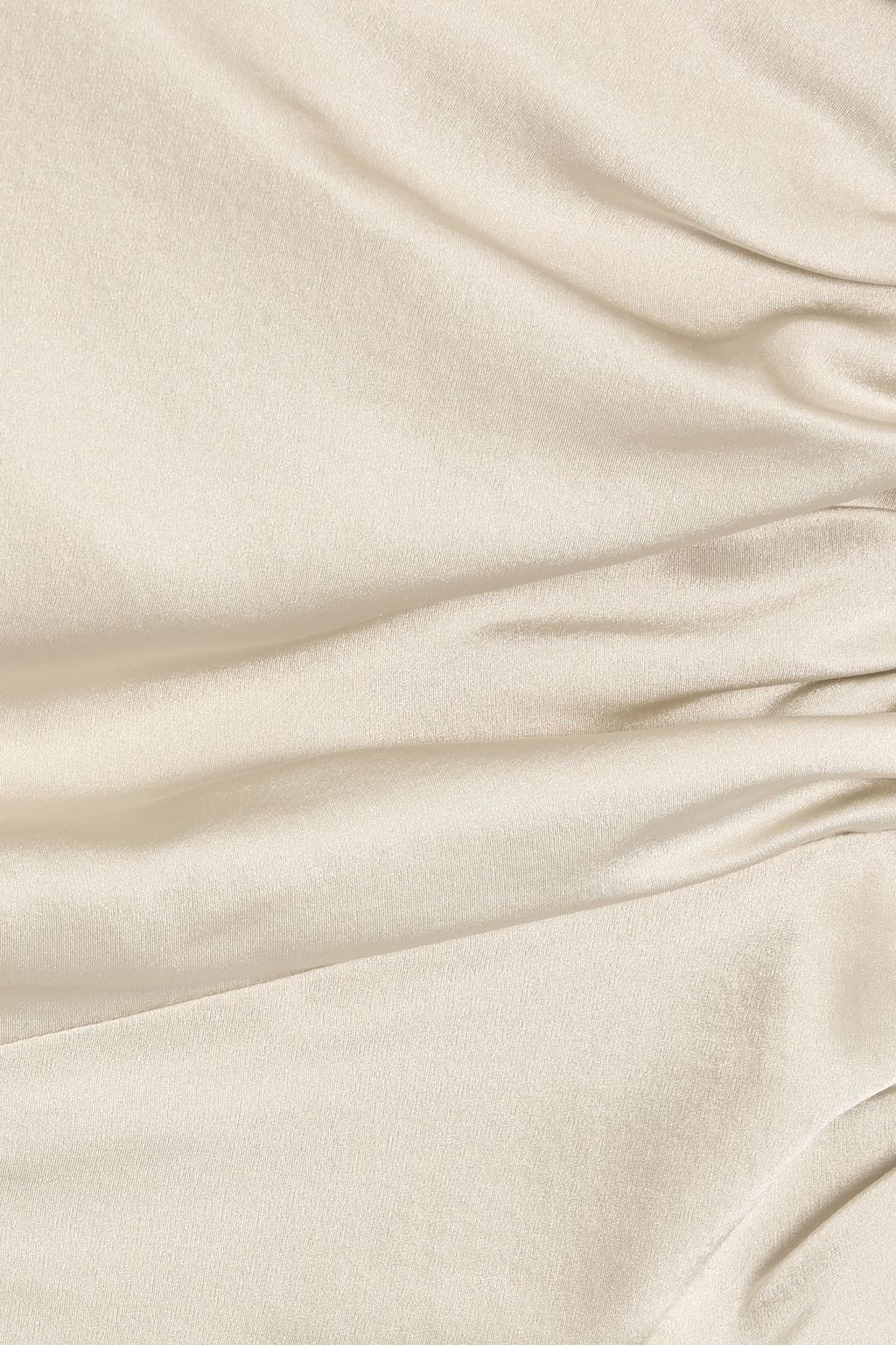 MICHELLE MASON One-shoulder ruched silk-satin midi dress