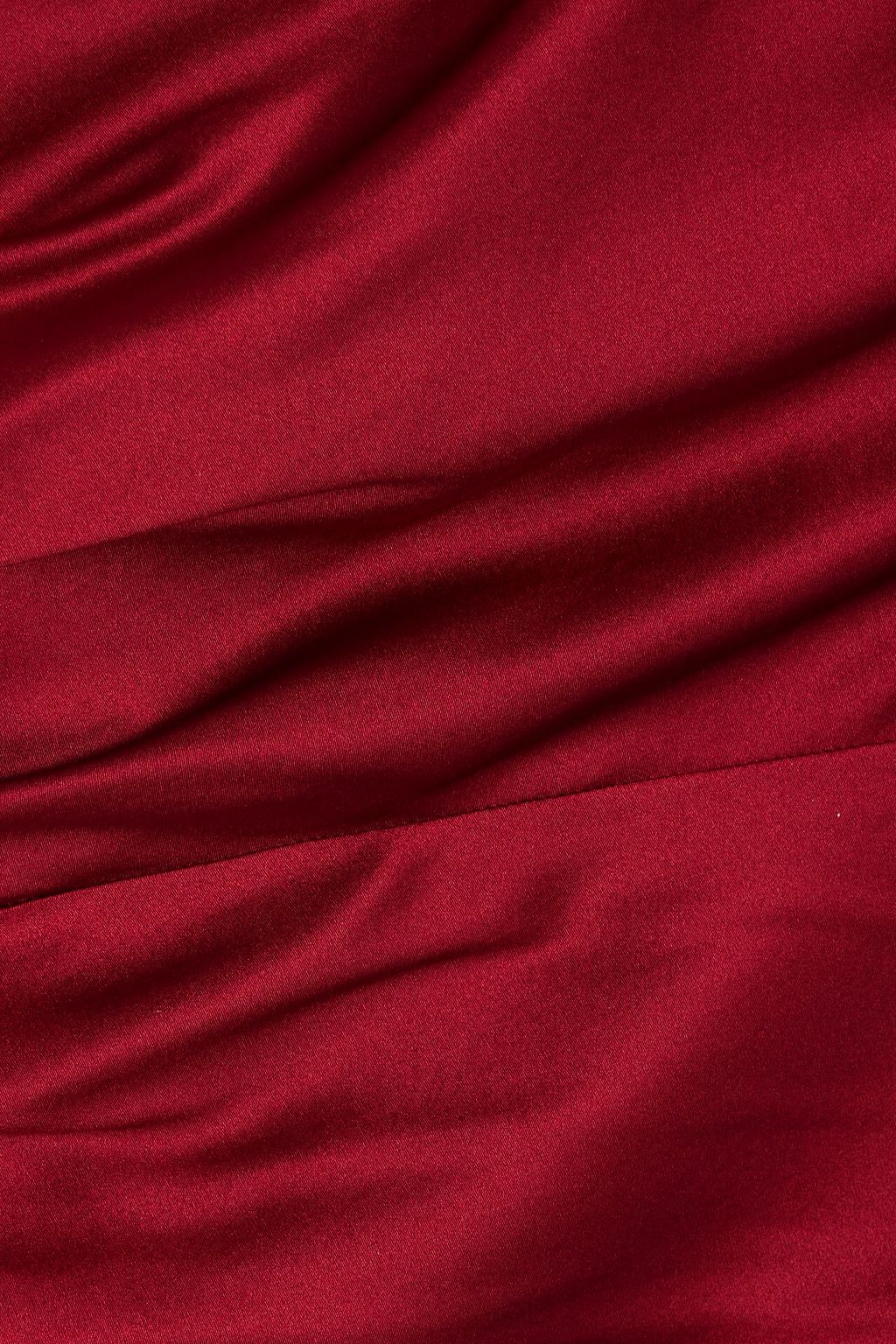 MICHELLE MASON One-shoulder ruched silk-satin midi dress