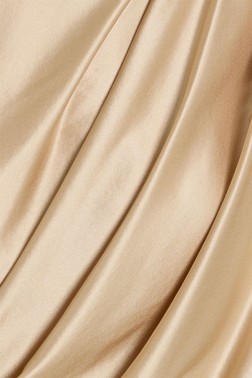 MICHELLE MASON One-shoulder open-back silk-satin maxi dress