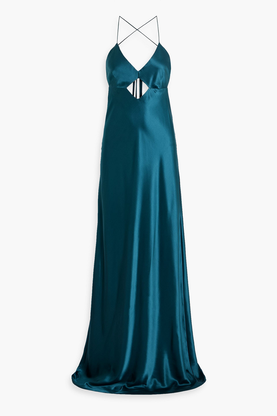 Michelle Mason Cutout Silk-satin Gown In Multi