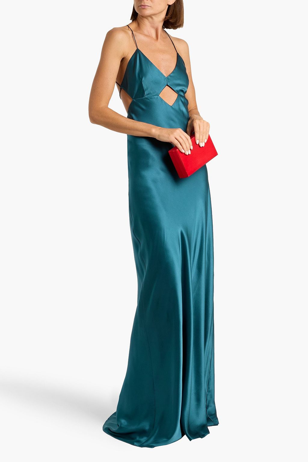 MICHELLE MASON Cutout silk-satin gown