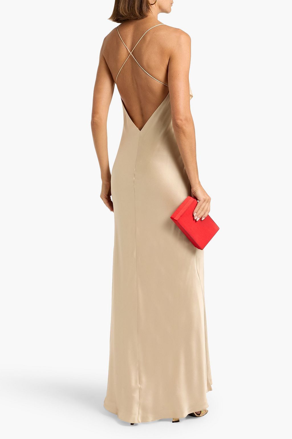 MICHELLE MASON Draped silk-satin gown