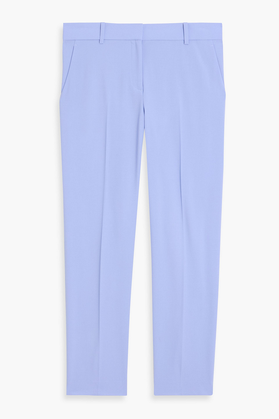 Theory Treeca Cropped Wool-blend Slim-leg Pants In Purple