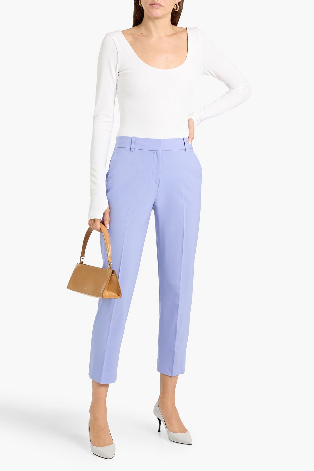 THEORY Treeca 2 cropped wool-blend slim-leg pants