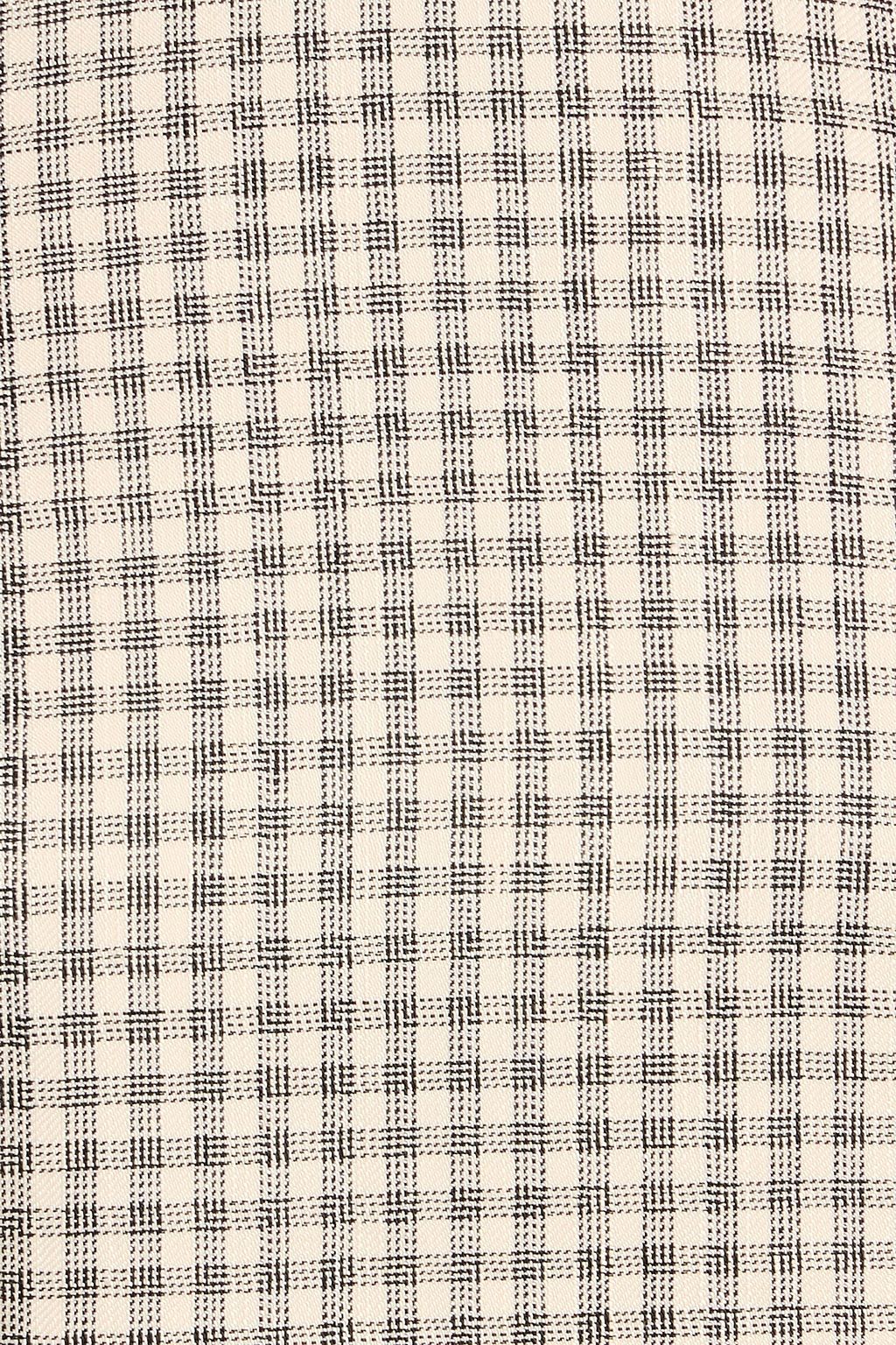 Checked linen-blend mini dress - cream - US 2