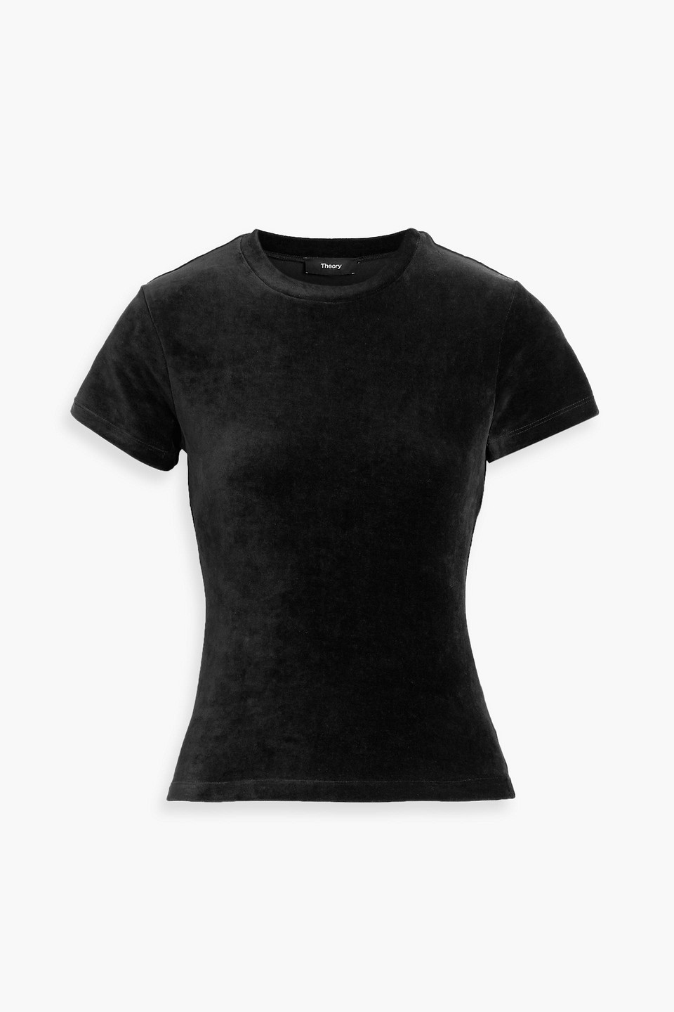 Theory Cotton-blend Velvet T-shirt In Black