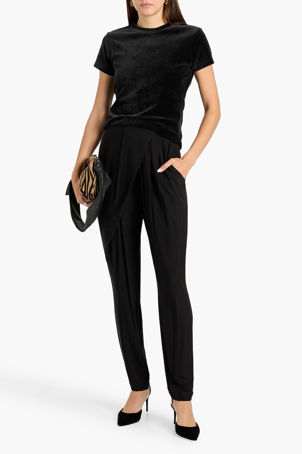 THEORY Cotton-blend velvet T-shirt