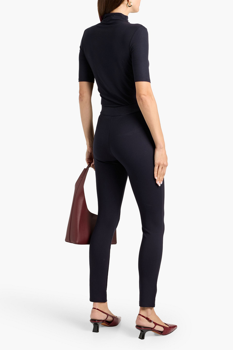 Theory Cruzio Ribbed Modal-blend Jersey Turtleneck Top In Black