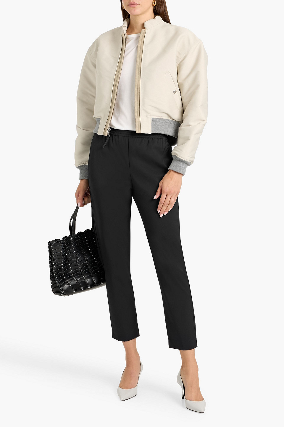 Theory Twill Bomber Jacket In Neutral