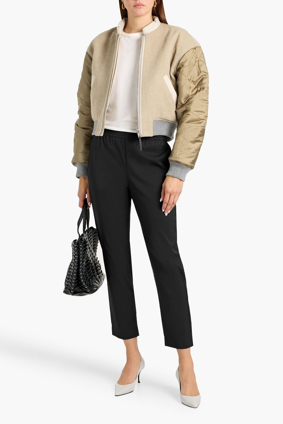 Theory Twill Bomber Jacket In Neutral