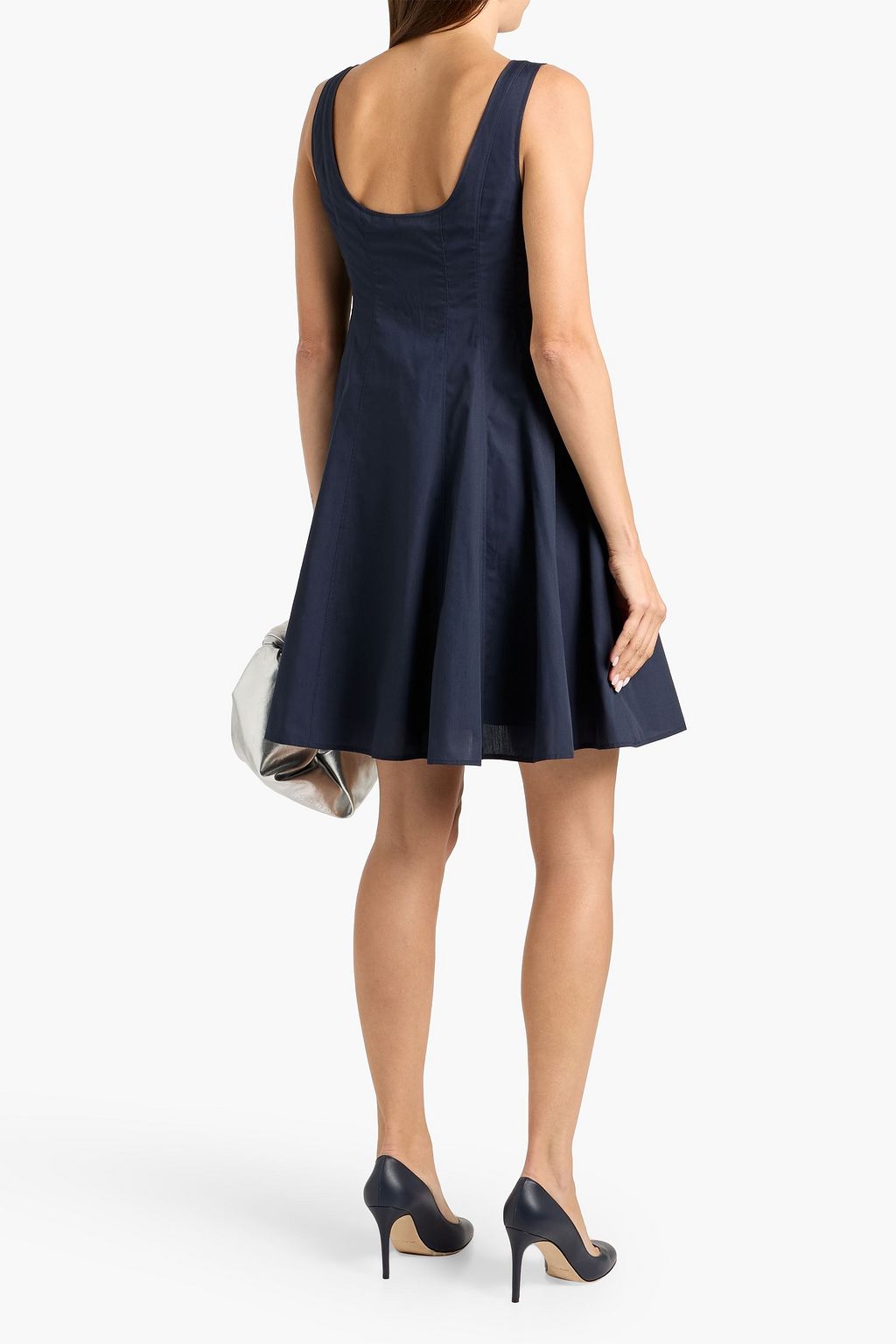 THEORY Flared poplin mini dress