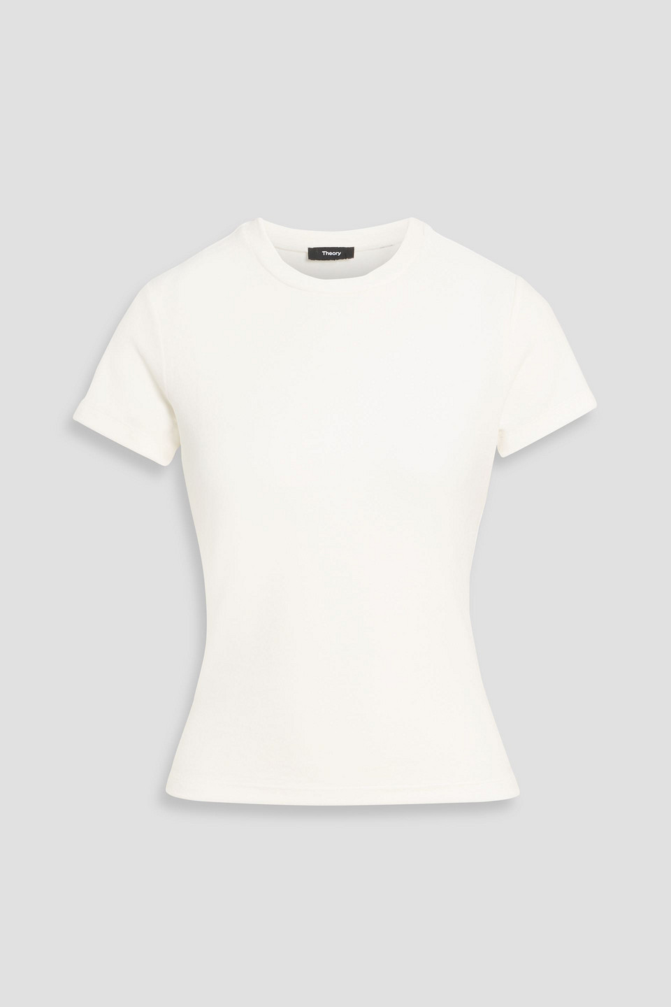 Theory Cotton-blend Velvet T-shirt In White