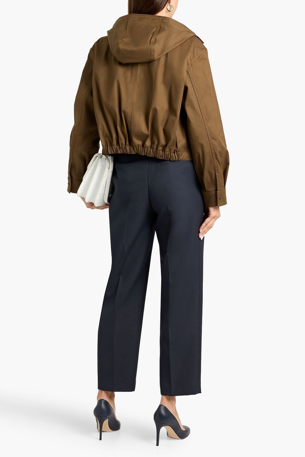 THEORY Cotton-blend twill hooded jacket