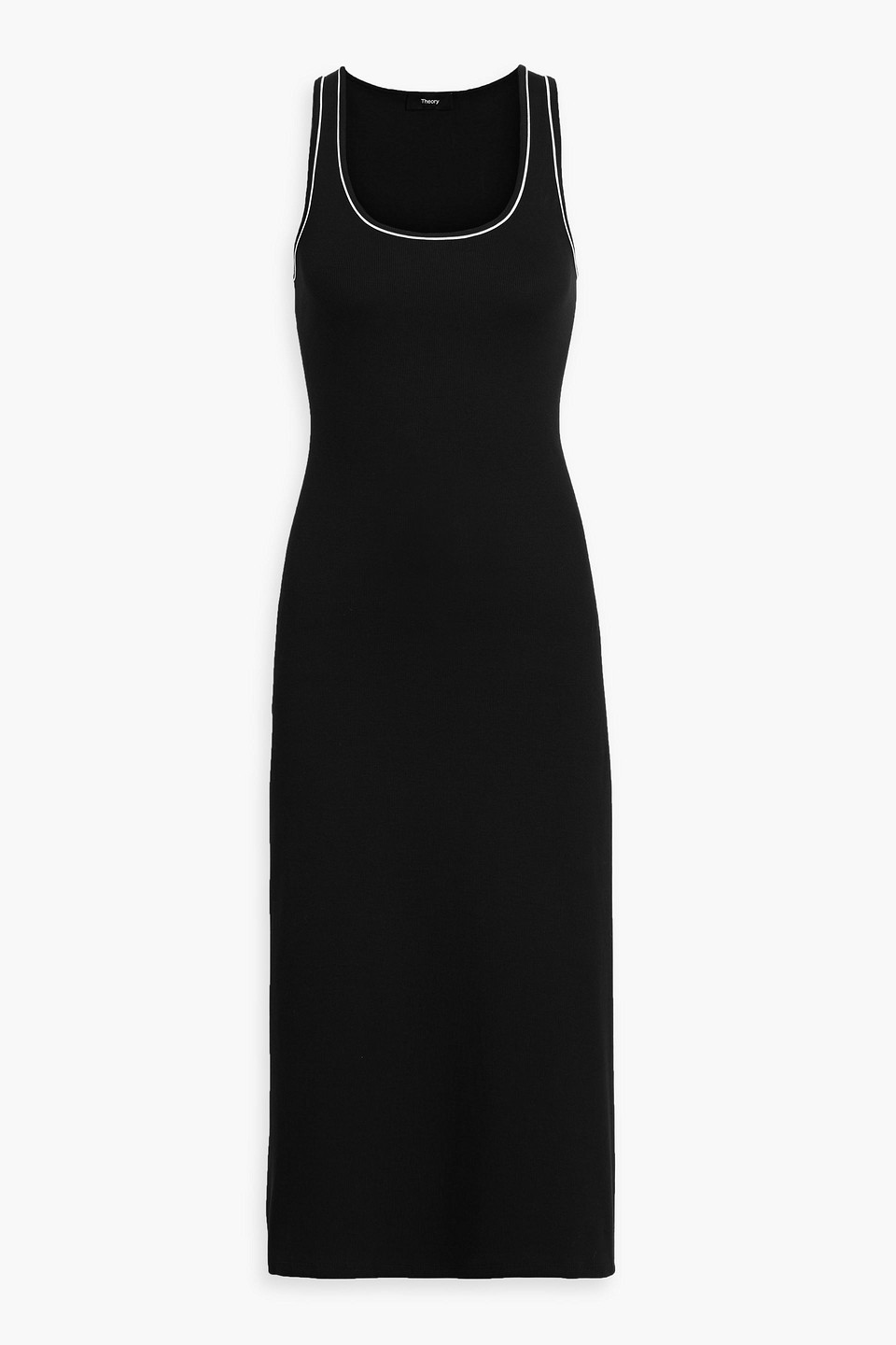 Theory Pima Cotton-blend Jersey Midi Dress In Black