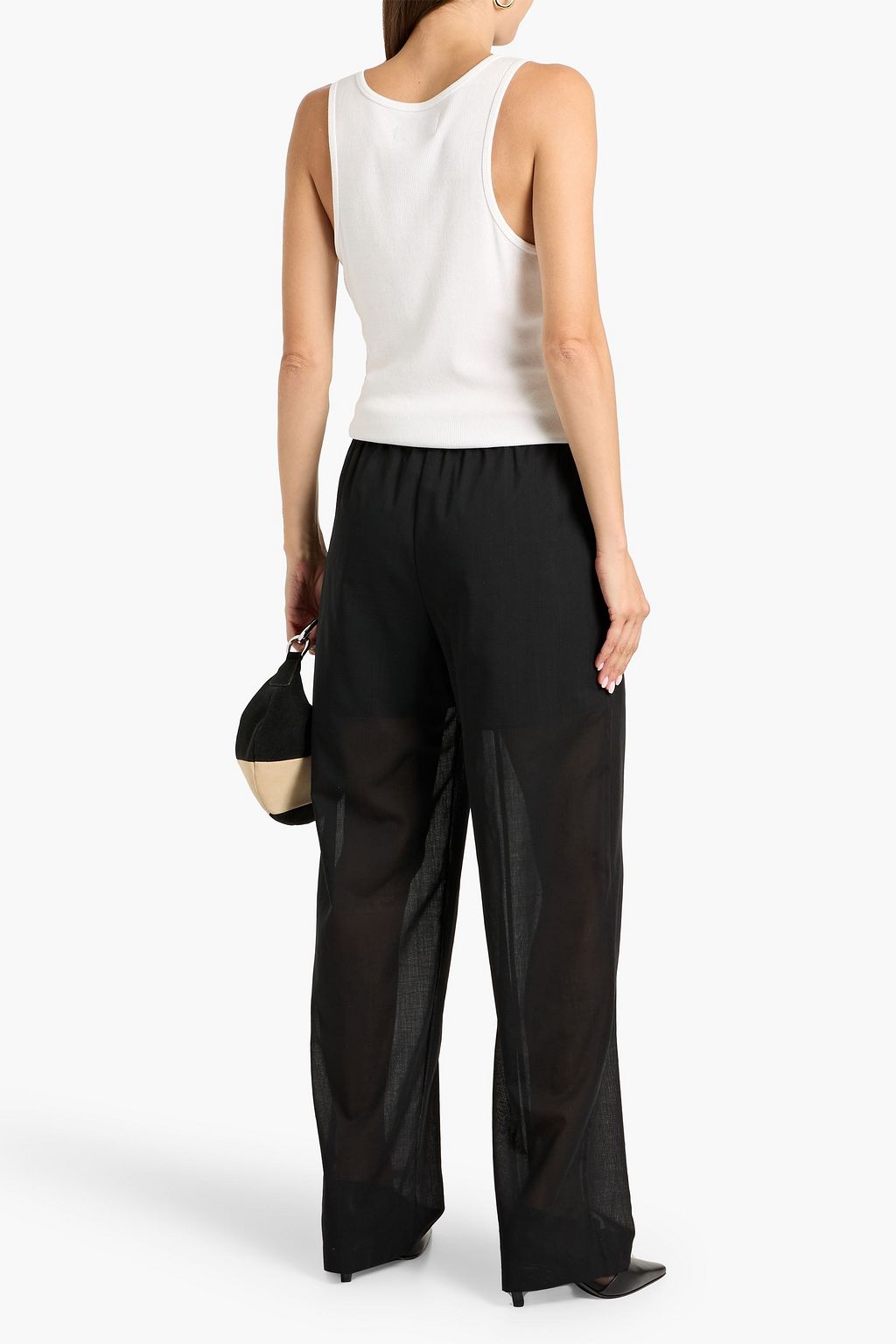 THEORY Wool-blend wide-leg pants