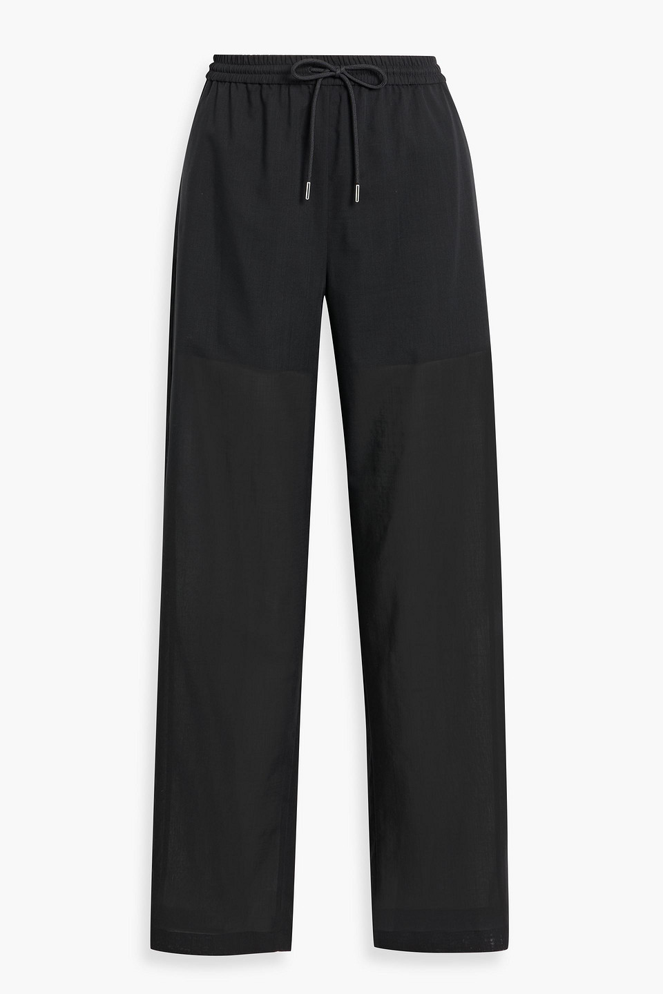 Theory Wool-blend Wide-leg Pants In Black