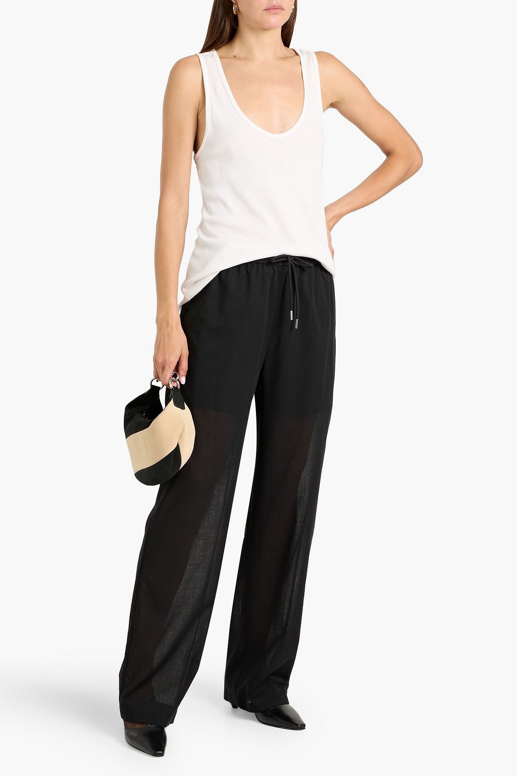 THEORY Wool-blend wide-leg pants