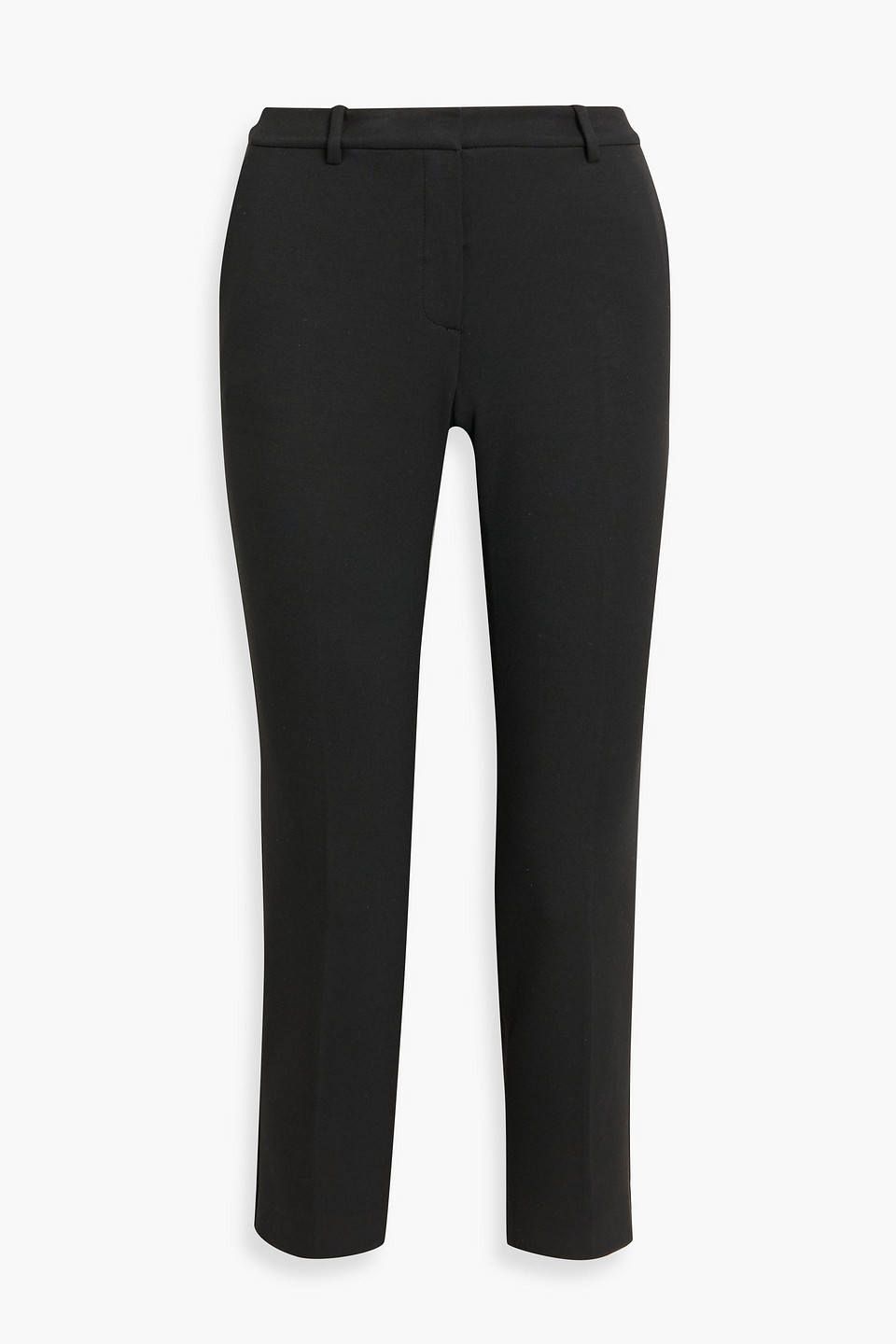 Theory Treeca Cropped Ponte Slim-leg Pants In Black