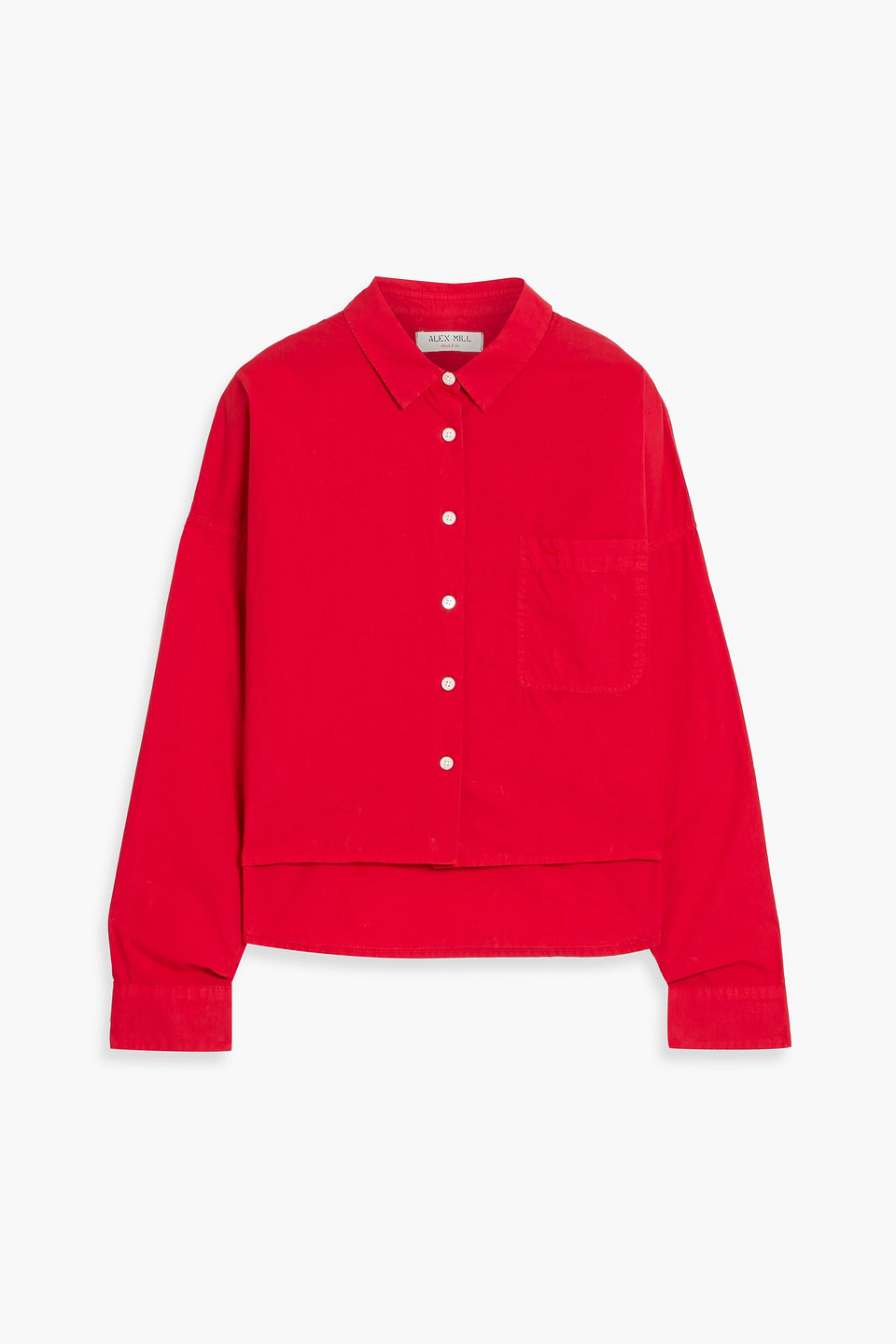 Alex Mill Gemma Cropped Cotton-poplin Shirt In Red