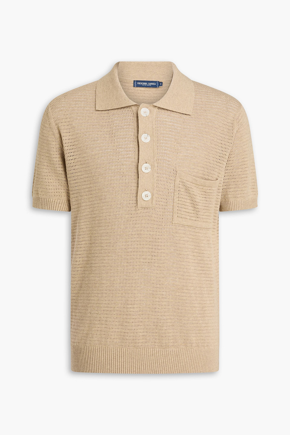 frescobol carioca - clemente pointelle-knit cotton polo shirt - neutral - s