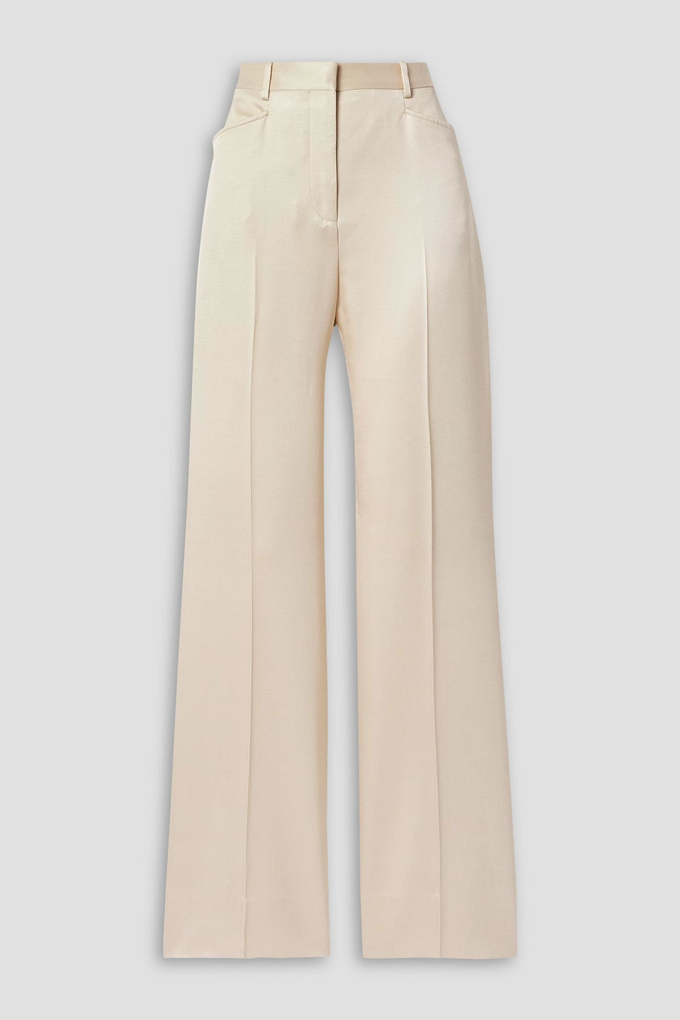 Tom Ford Silk And Wool-blend Twill Straight-leg Pants In White