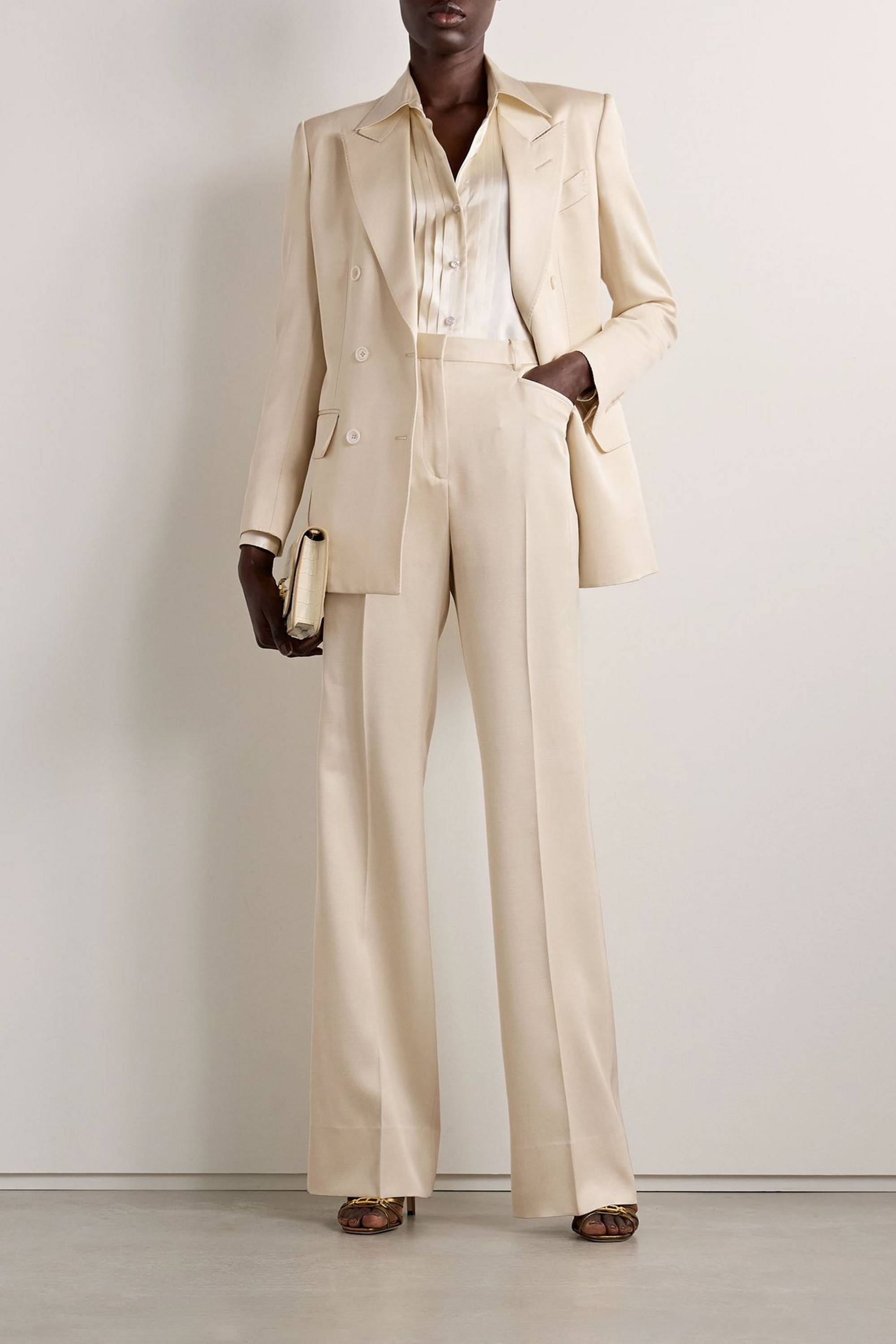 Tom Ford Silk and wool-blend twill straight-leg pants