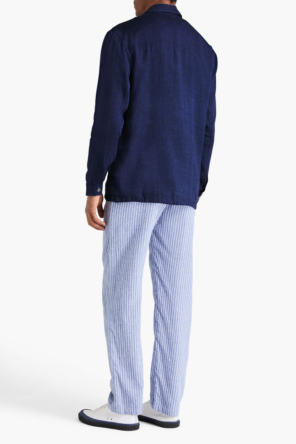 Frescobol Carioca Diego Linen And Cotton-blend Overshirt In Blue