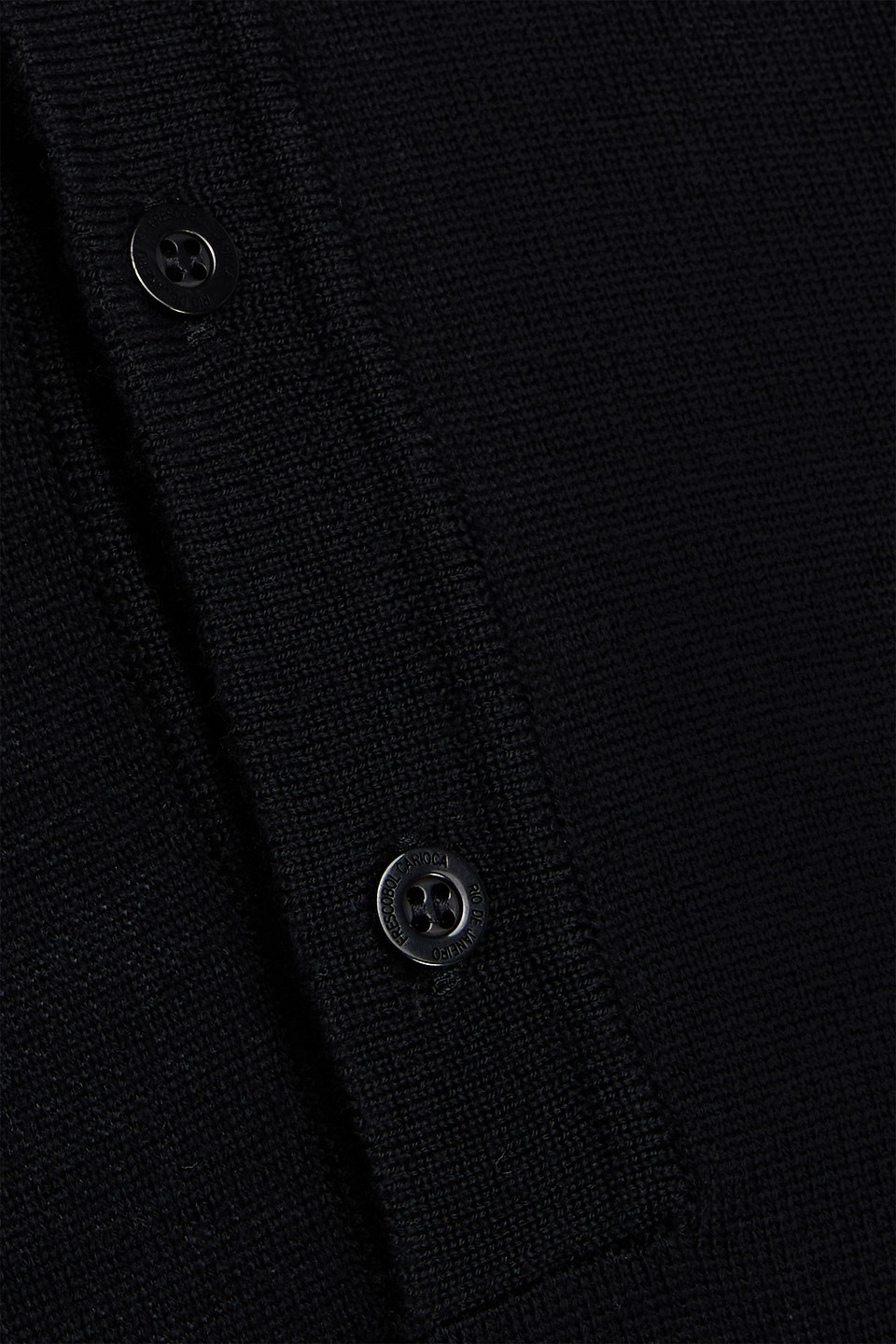 Frescobol Carioca Felix Merino Wool Polo Sweater In Black
