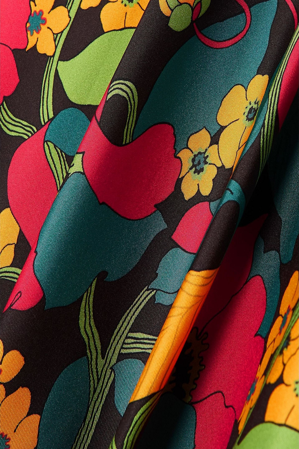 La Doublej Milano Asymmetric Printed Silk-twill Midi Skirt In Multi