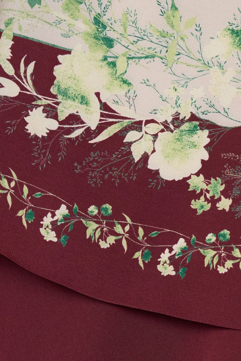 LA DOUBLEJ Draped floral-print silk crepe de chine midi dress