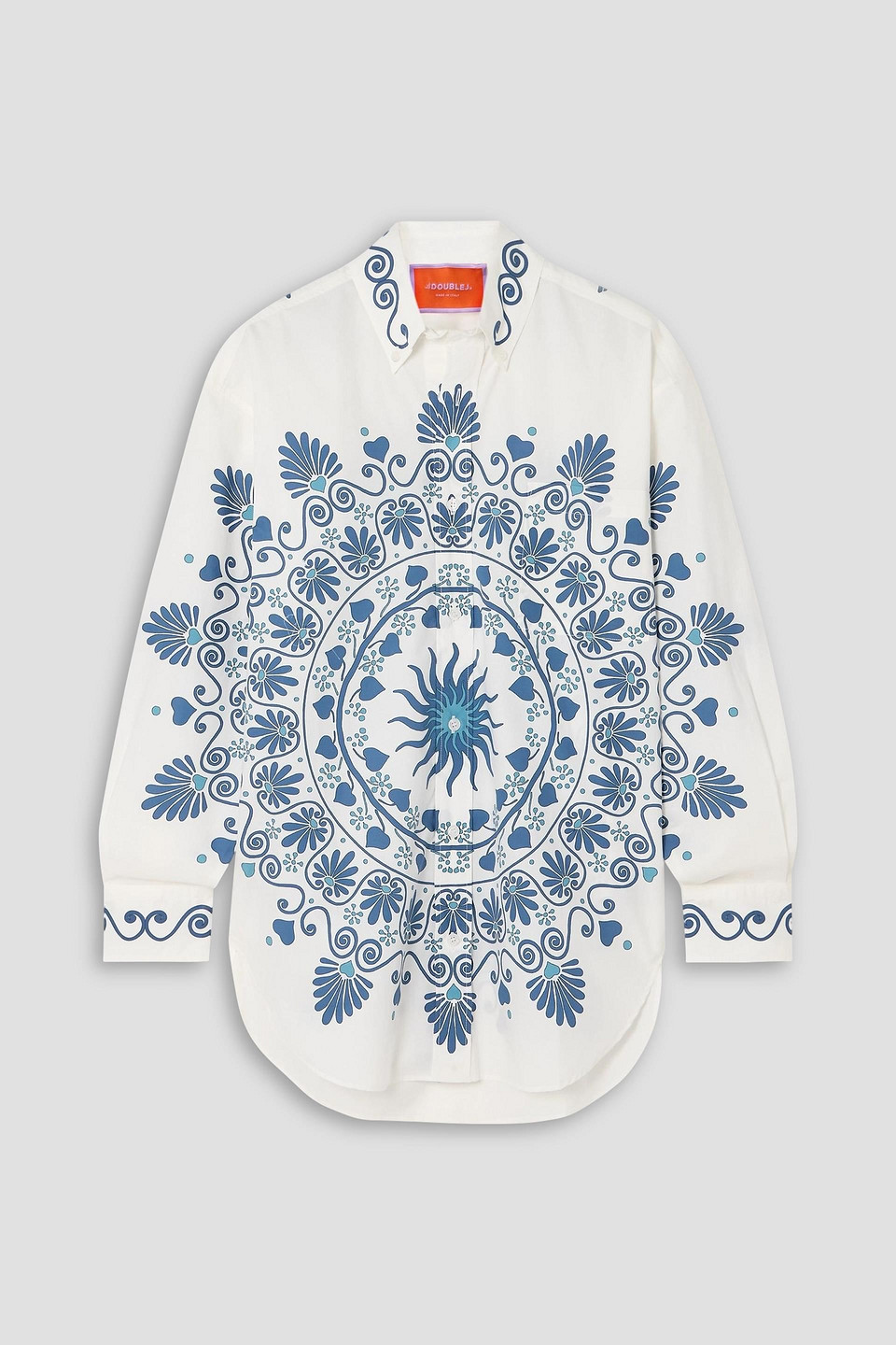 La Doublej Better Than Your Boyfriend's Printed Cotton-poplin Shirt In White