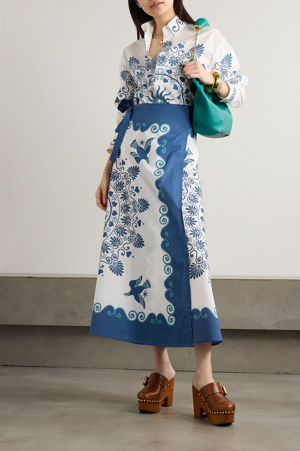 La Doublej Better Than Your Boyfriend's Printed Cotton-poplin Shirt In White