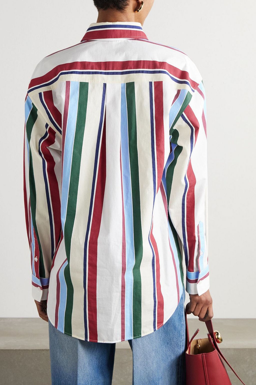 LA DOUBLEJ Better Than Your Boyfriend's striped cotton-blend poplin shirt