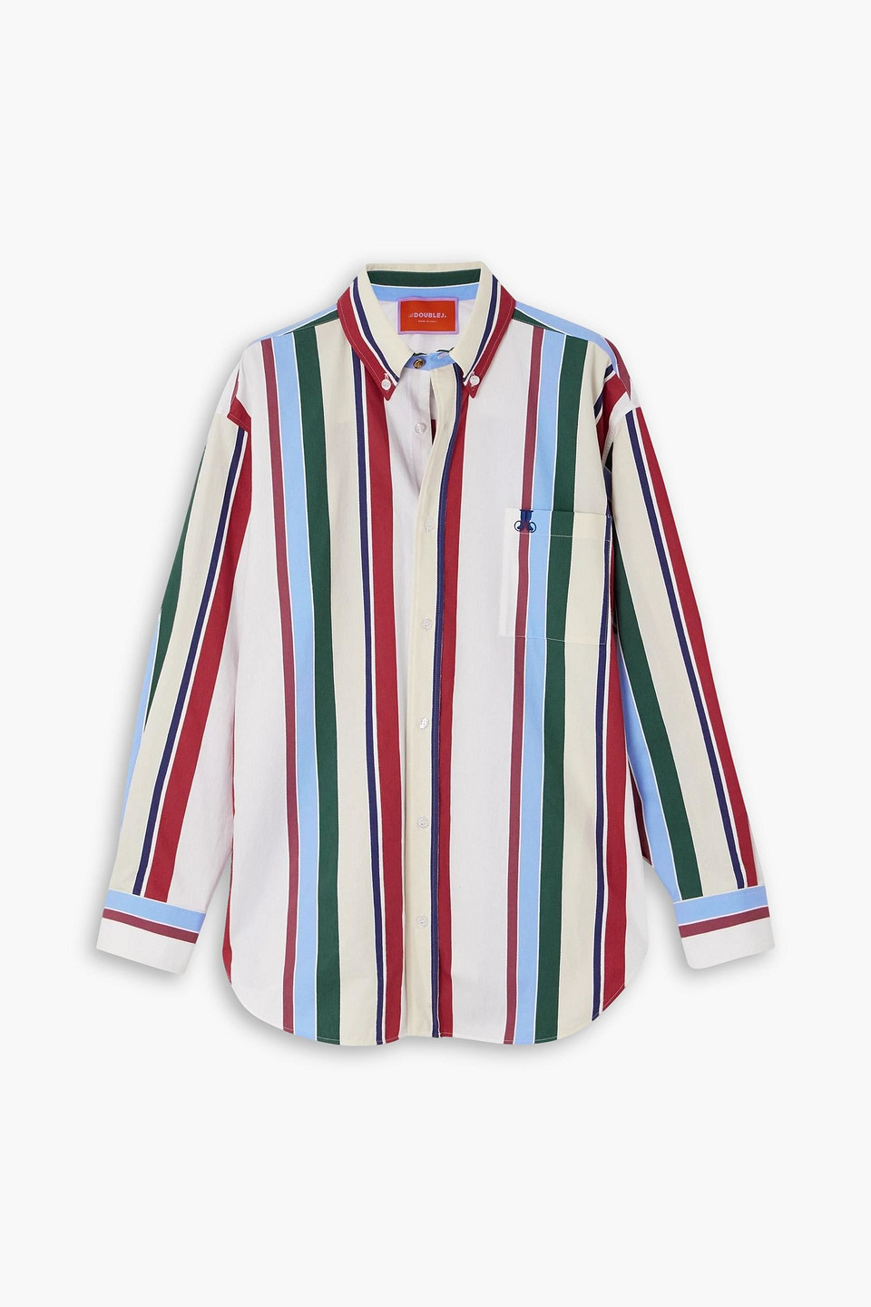 La Doublej Better Than Your Boyfriend's Striped Cotton-blend Poplin Shirt In Multi