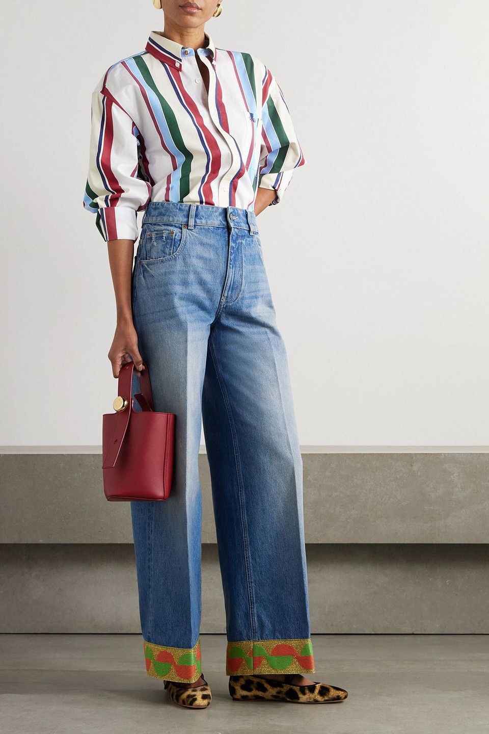 La Doublej Better Than Your Boyfriend's Striped Cotton-blend Poplin Shirt In Multi