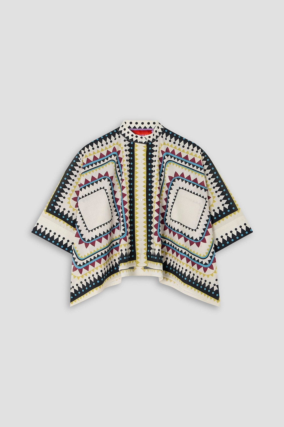 La Doublej Foulard Printed Cotton Shirt In White