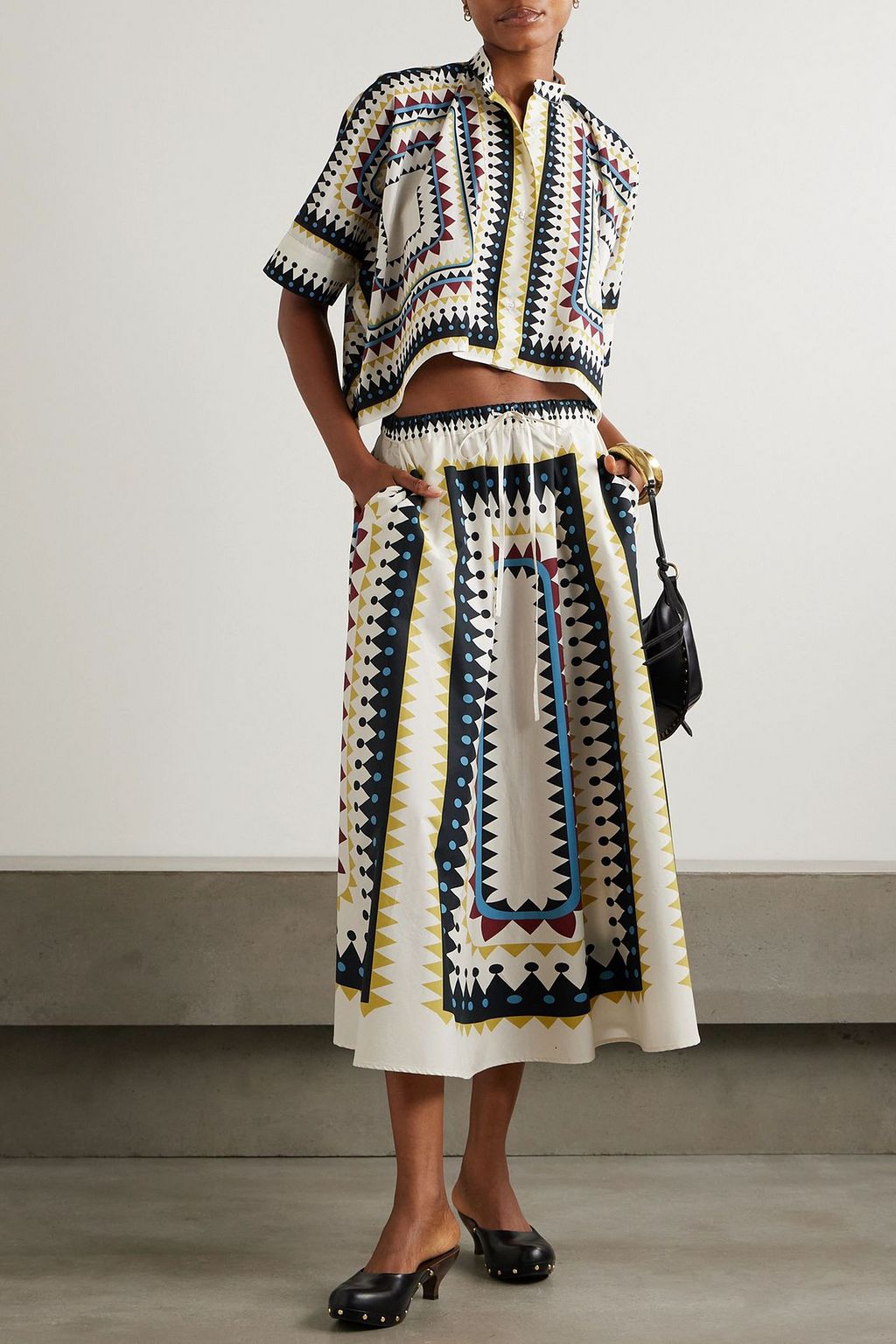 LA DOUBLEJ 프린트 코튼 셔츠