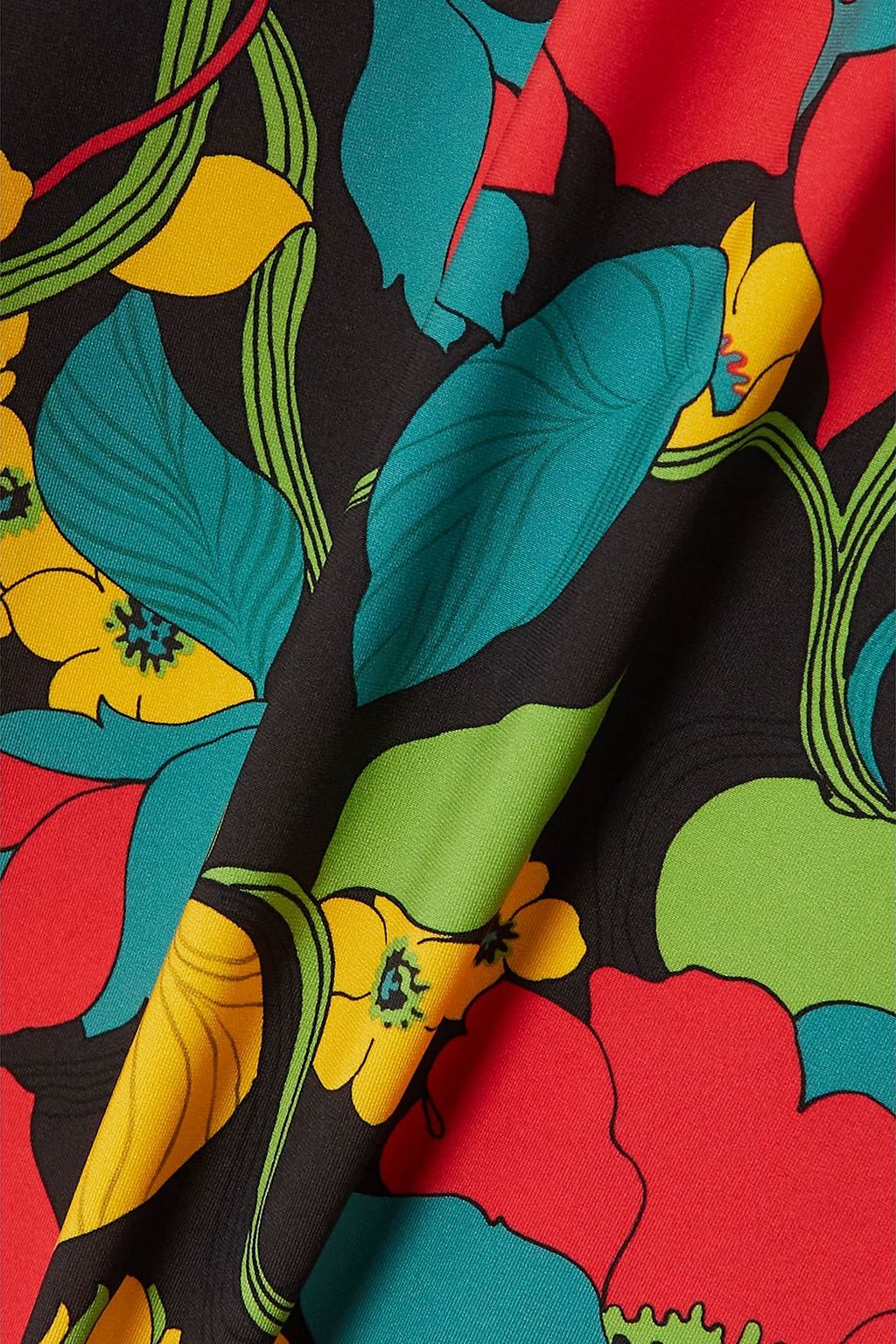 LA DOUBLEJ Floral-print stretch-jersey turtleneck top