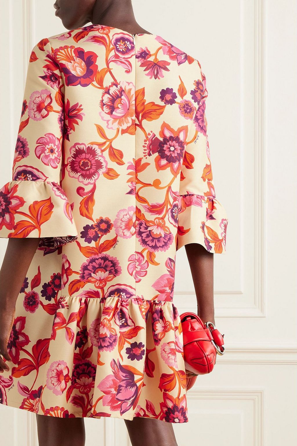 LA DOUBLEJ 24/7 floral-print wool-blend twill mini dress