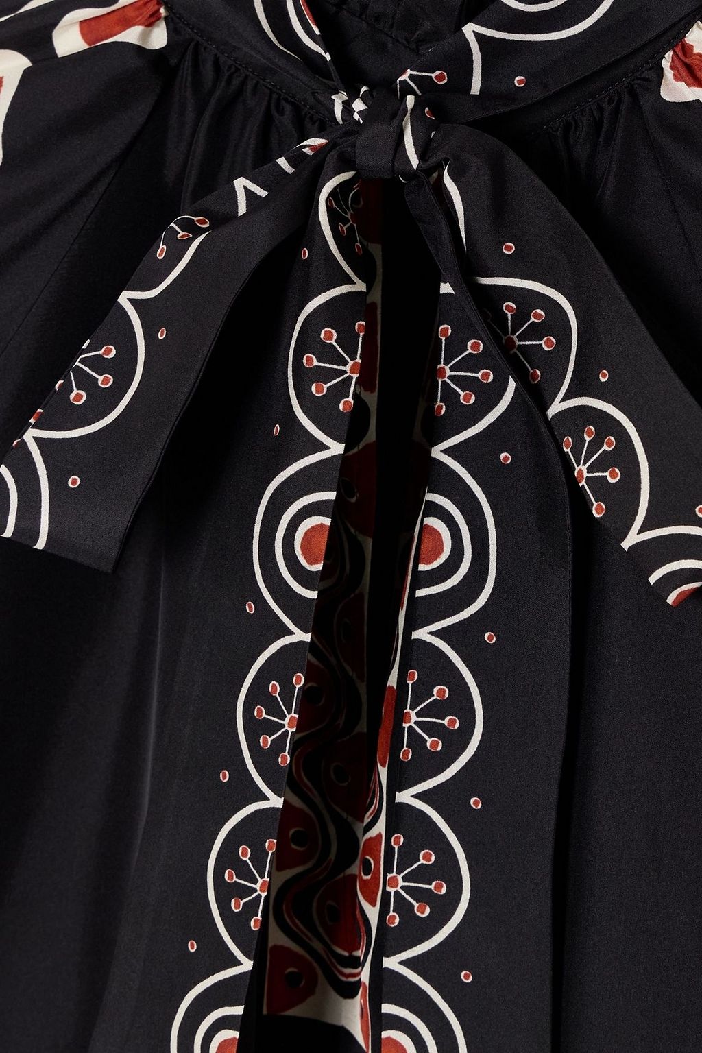 LA DOUBLEJ Cerere ruffled printed silk blouse