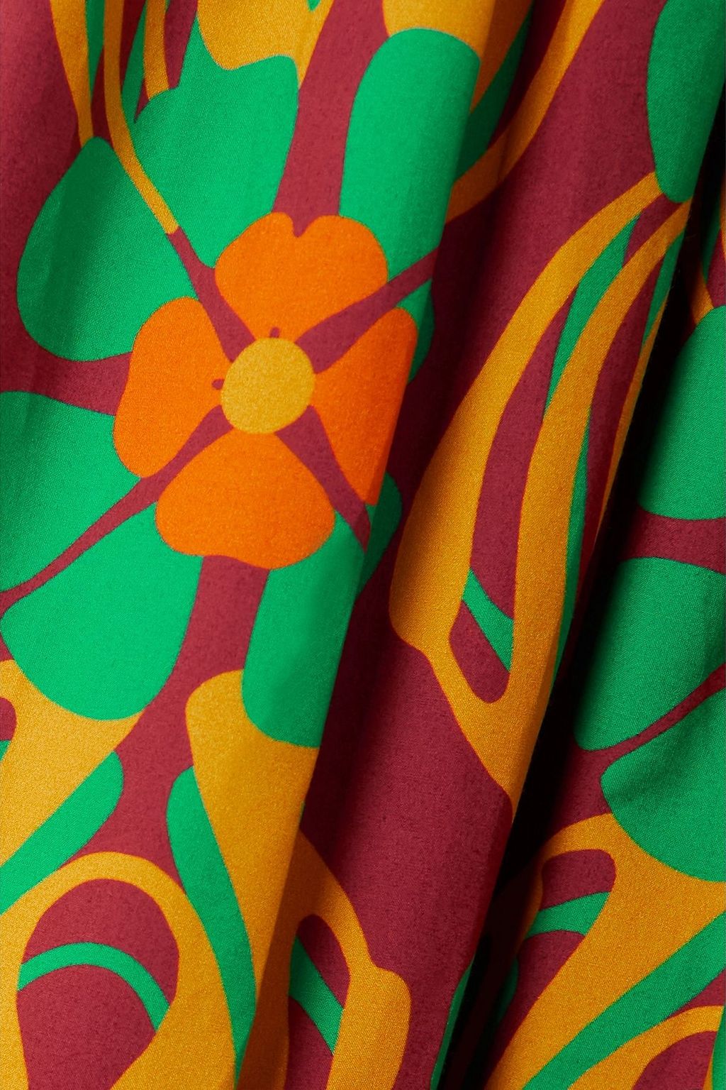 LA DOUBLEJ 프린트 코튼 포플린 티어드 맥시 스커트