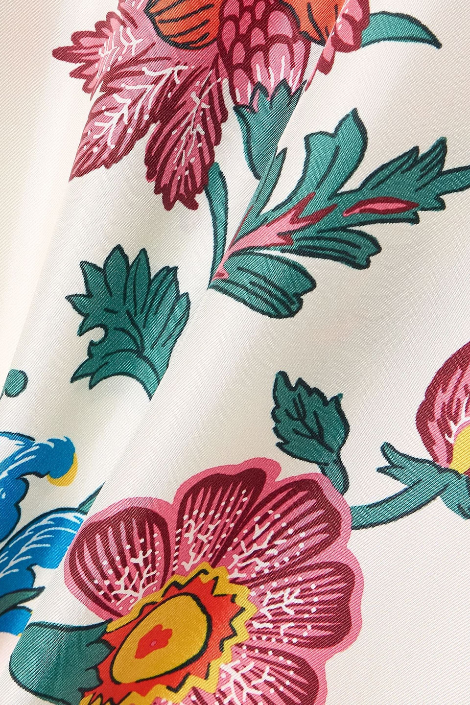 La Doublej Orlebar Brown Floral-print Silk-twill Wide-leg Pants In White