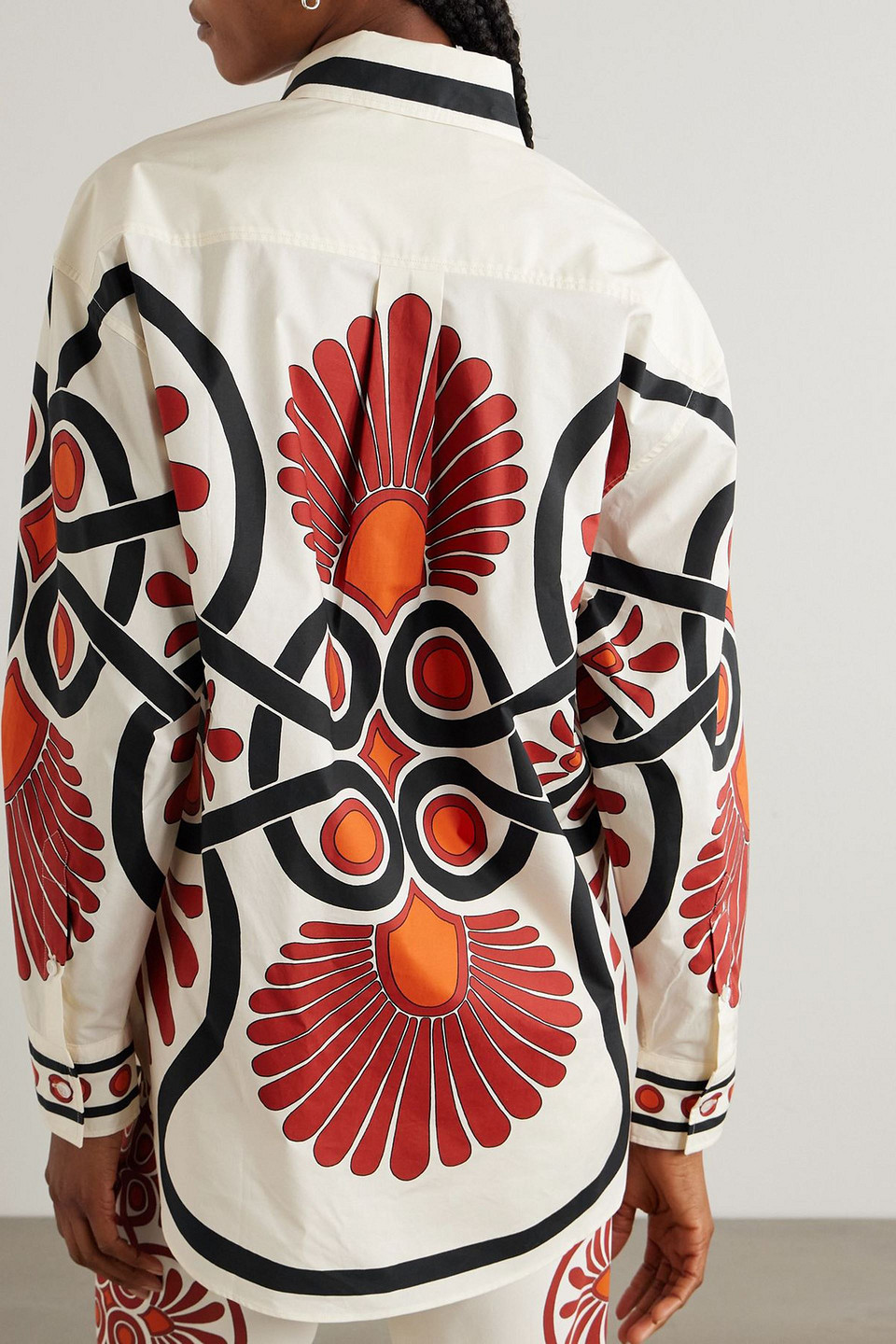 La Doublej Better Than Your Boyfriend's Printed Cotton-poplin Shirt In White